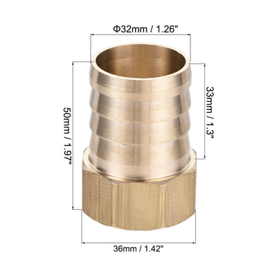 Harfington Uxcell Messing Schlauchanschluss-Adapter Schlauchanschluss Innenrohr mit Edelstahl Schlauchklemme