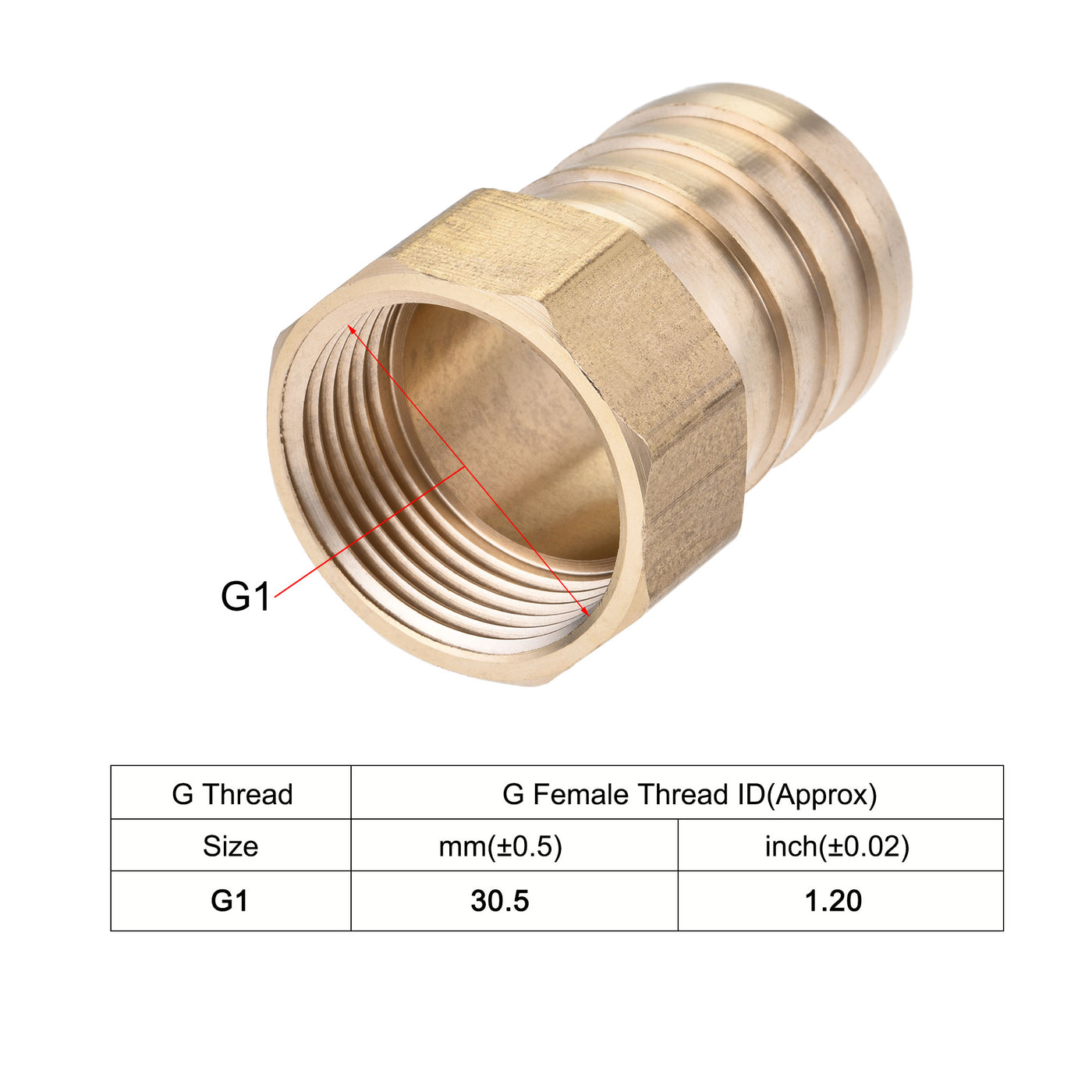 Uxcell Uxcell Messing Schlauchanschluss-Adapter Schlauchanschluss Innenrohr mit Edelstahl Schlauchklemme