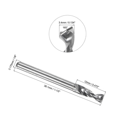 Harfington Uxcell 3.5mm Tungsten Carbide Spiral Flute 1/8" Shank Circuit Board PCB Drill Bit