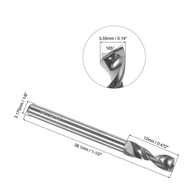 Harfington Uxcell 3.5mm Tungsten Carbide Spiral Flute 1/8" Shank Circuit Board PCB Drill Bit