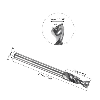 Harfington Uxcell 3.5mm Tungsten Carbide Spiral Flute 1/8" Shank Circuit Board PCB Drill Bit