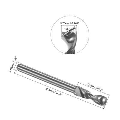 Harfington Uxcell 3.5mm Tungsten Carbide Spiral Flute 1/8" Shank Circuit Board PCB Drill Bit