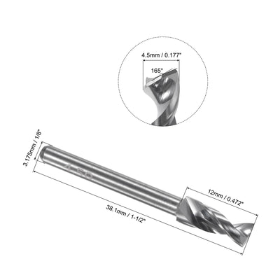 Harfington Uxcell 4.85mm Tungsten Carbide Spiral Flute 1/8" Shank Circuit Board PCB Drill Bit