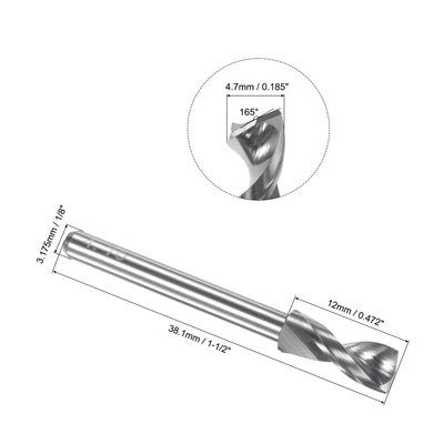 Harfington Uxcell 4.85mm Tungsten Carbide Spiral Flute 1/8" Shank Circuit Board PCB Drill Bit