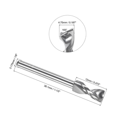 Harfington Uxcell 4.85mm Tungsten Carbide Spiral Flute 1/8" Shank Circuit Board PCB Drill Bit