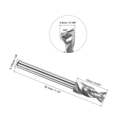 Harfington Uxcell 4.85mm Tungsten Carbide Spiral Flute 1/8" Shank Circuit Board PCB Drill Bit