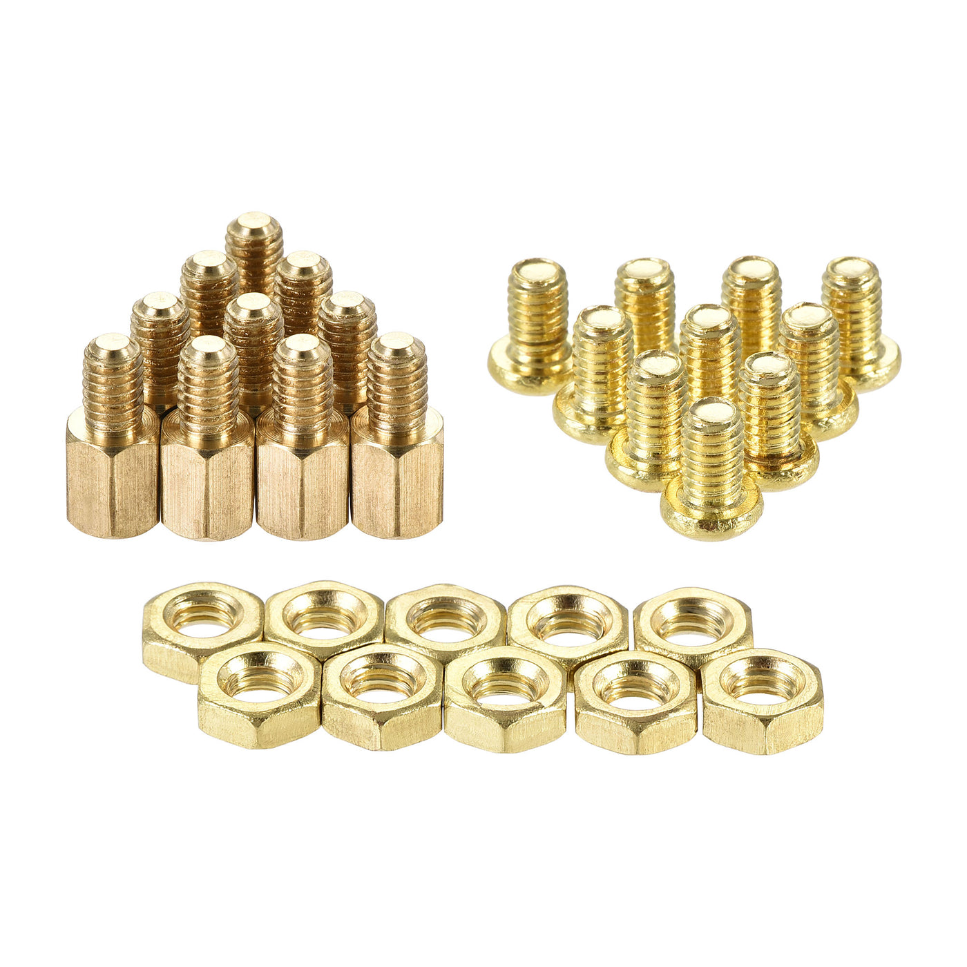 uxcell 50 Pieces M3 9+4mm Hex Standoff Spacer Male to Female Thread Brass  Spacer Standoff Hexagonal Spacers Standoffs Screws Nuts for PC PCB