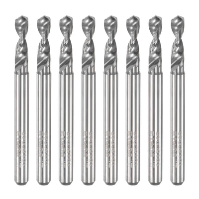 Harfington Uxcell 3.15mm Tungsten Carbide Spiral Flute 1/8" Shank Circuit Board PCB Drill Bit 8pcs