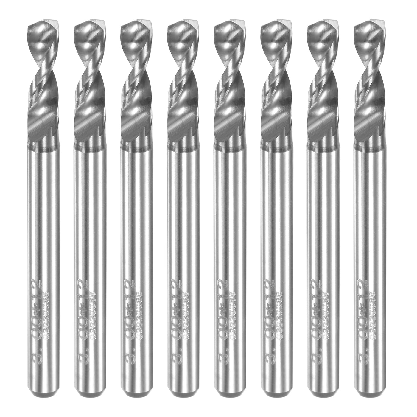 Uxcell Uxcell 3.15mm Tungsten Carbide Spiral Flute 1/8" Shank Circuit Board PCB Drill Bit 8pcs