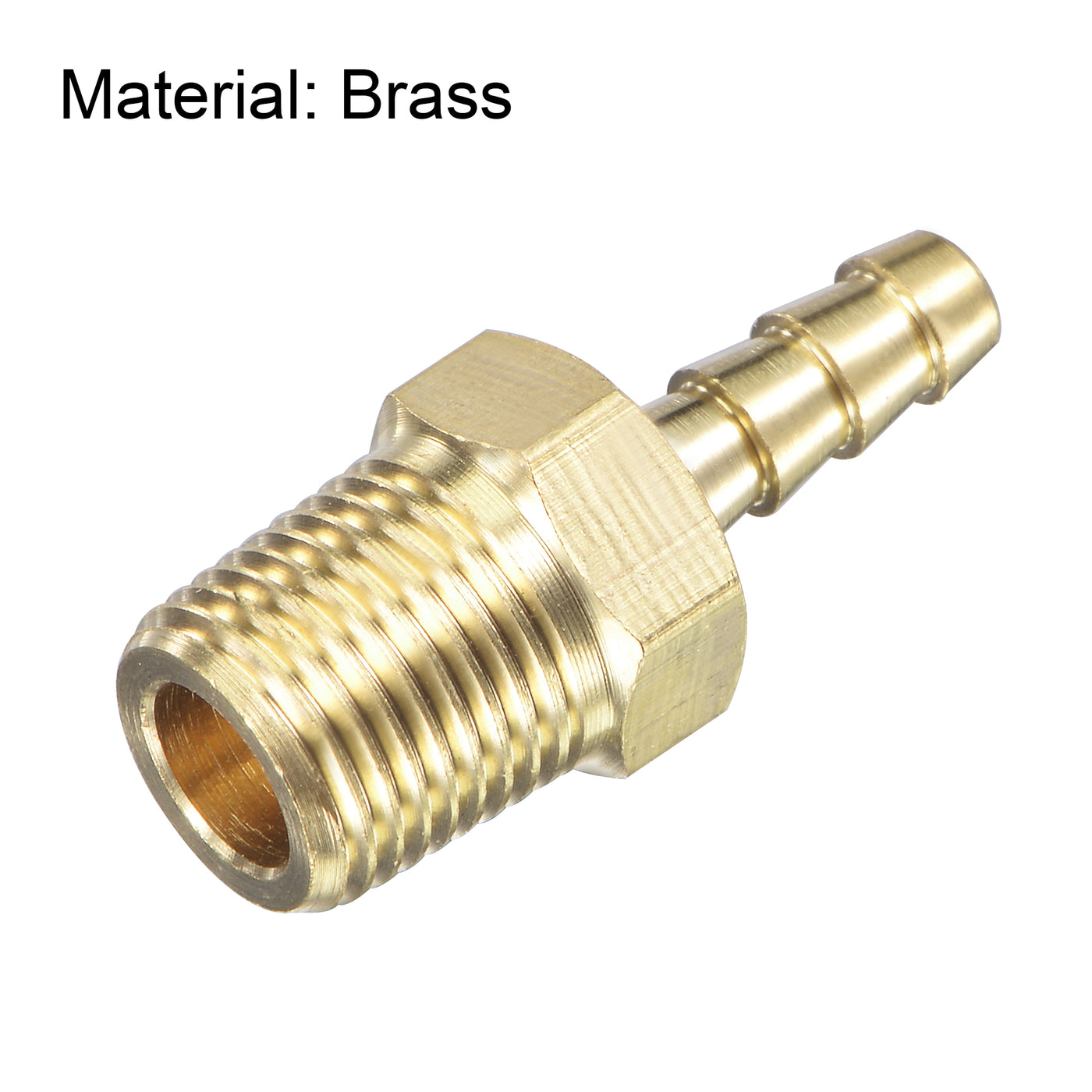 uxcell Uxcell Brass Hose Barb Fitting Straight Male Thread Pipe Connector for Water Air Fuel Tube