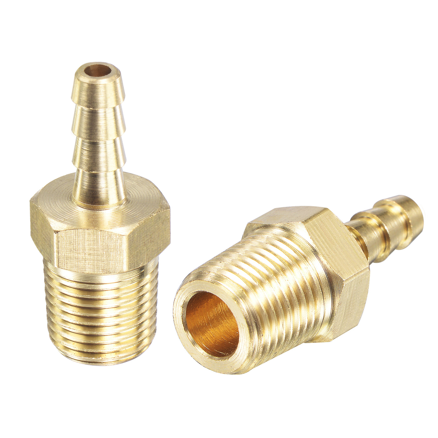 uxcell Uxcell Brass Hose Barb Fitting Straight Male Thread Pipe Connector for Water Air Fuel Tube