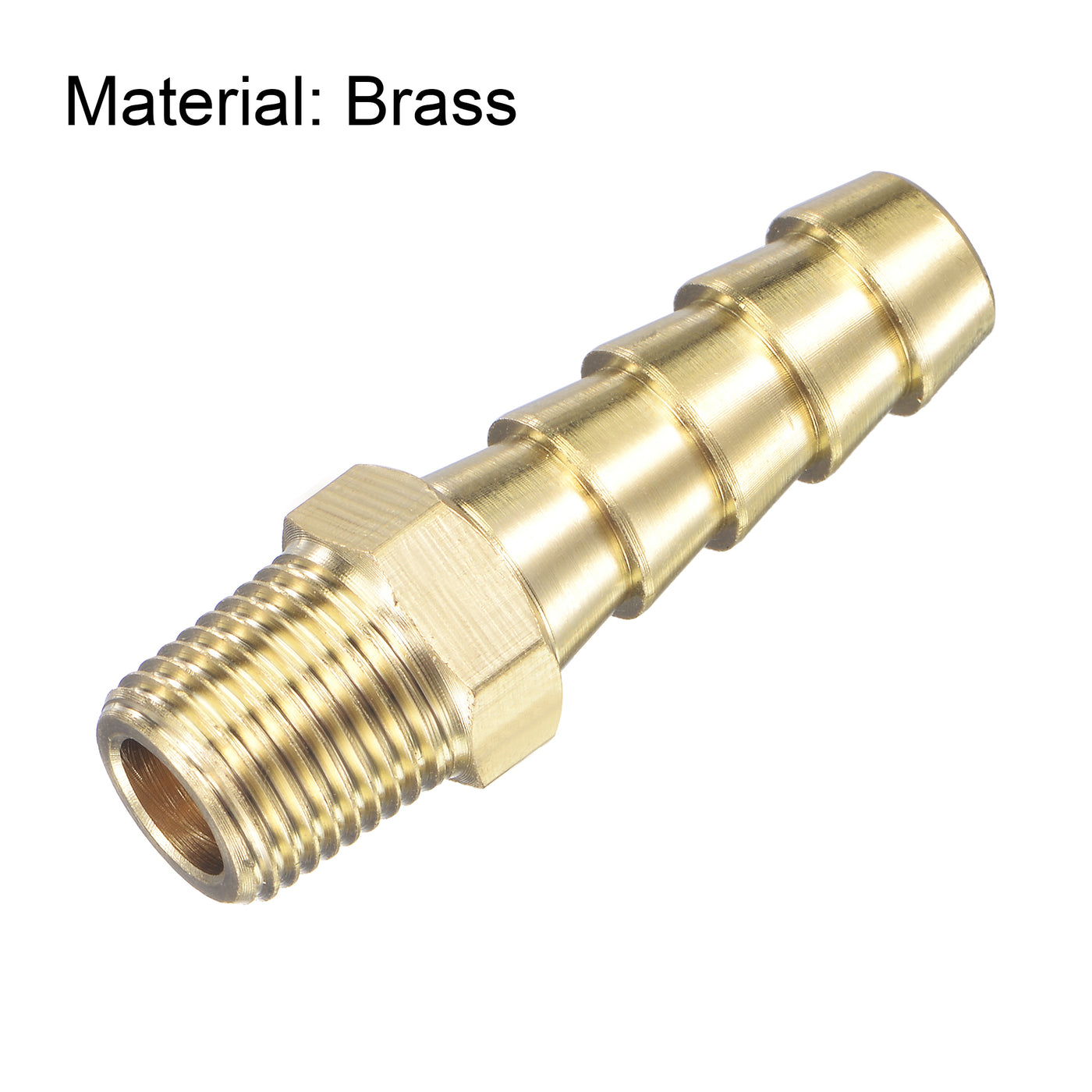 uxcell Uxcell Brass Hose Barb Fitting Straight Male Thread Pipe Connector for Water Air Fuel Tube