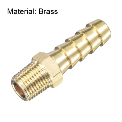 Harfington Uxcell Brass Hose Barb Fitting Straight Male Thread Pipe Connector for Water Air Fuel Tube