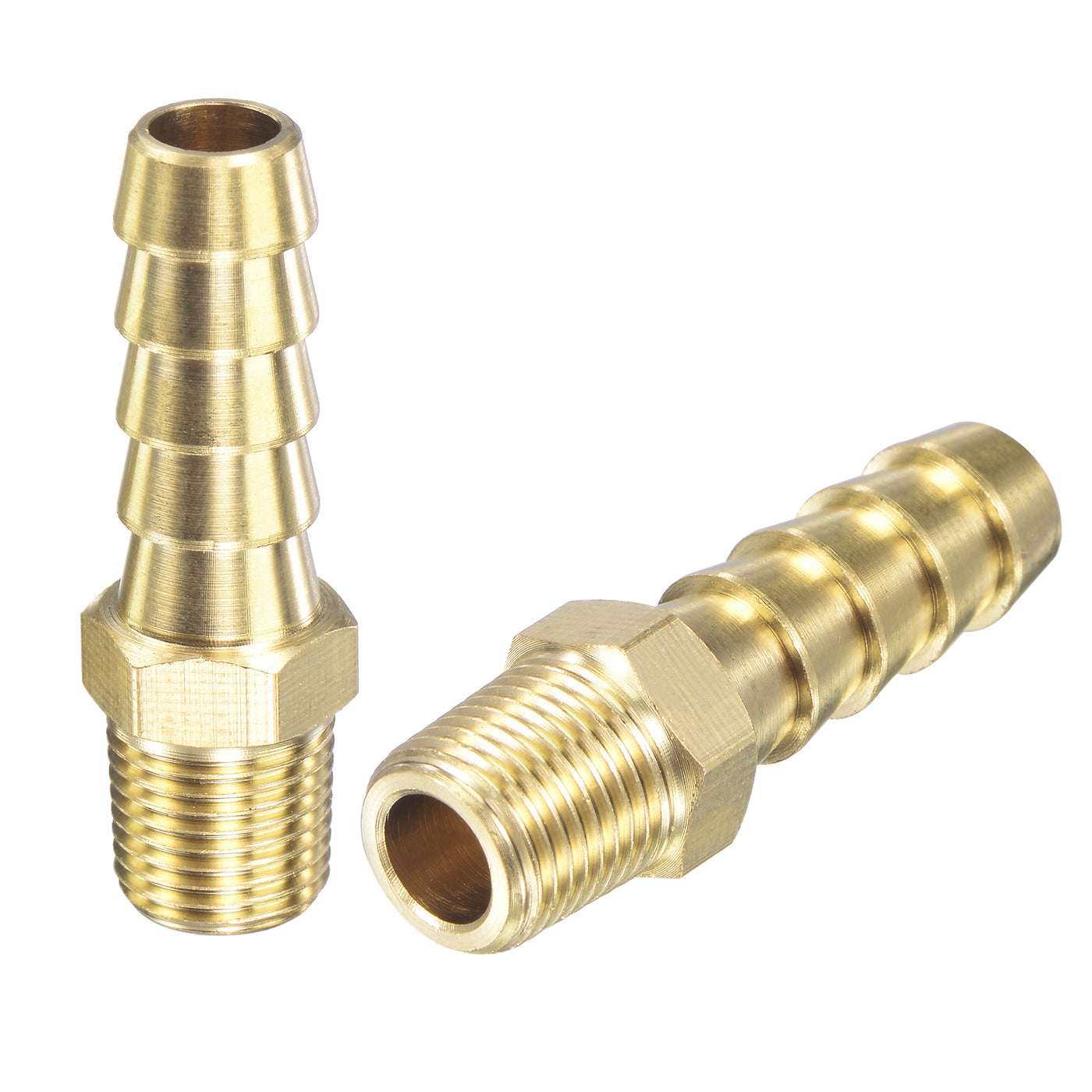 uxcell Uxcell Brass Hose Barb Fitting Straight Male Thread Pipe Connector for Water Air Fuel Tube