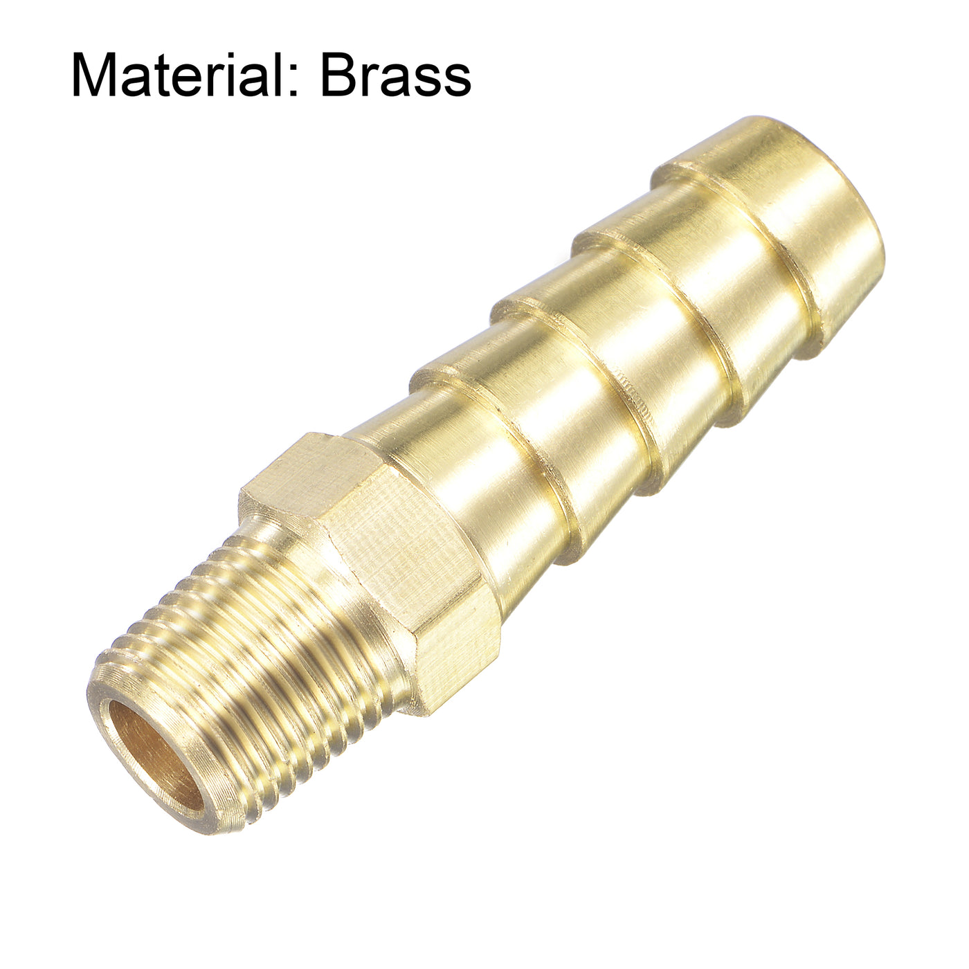 uxcell Uxcell Brass Hose Barb Fitting Straight Male Thread Pipe Connector for Water Air Fuel Tube