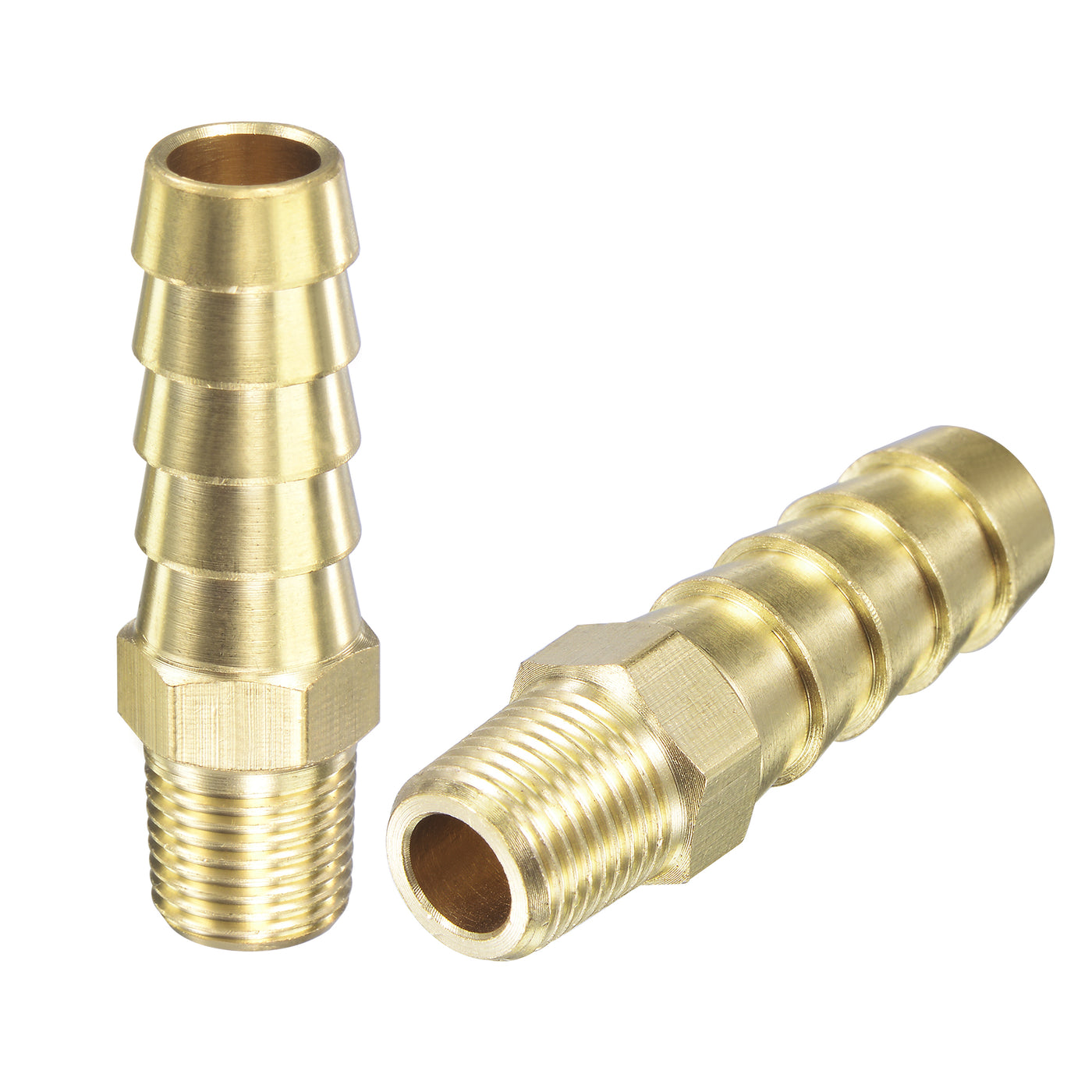 uxcell Uxcell Brass Hose Barb Fitting Straight Male Thread Pipe Connector for Water Air Fuel Tube