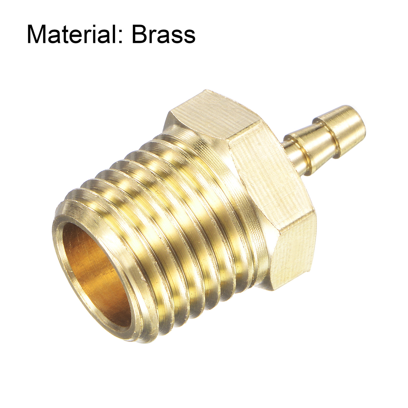 uxcell Uxcell Brass Hose Barb Fitting Straight Male Thread Pipe Connector for Water Air Fuel Tube