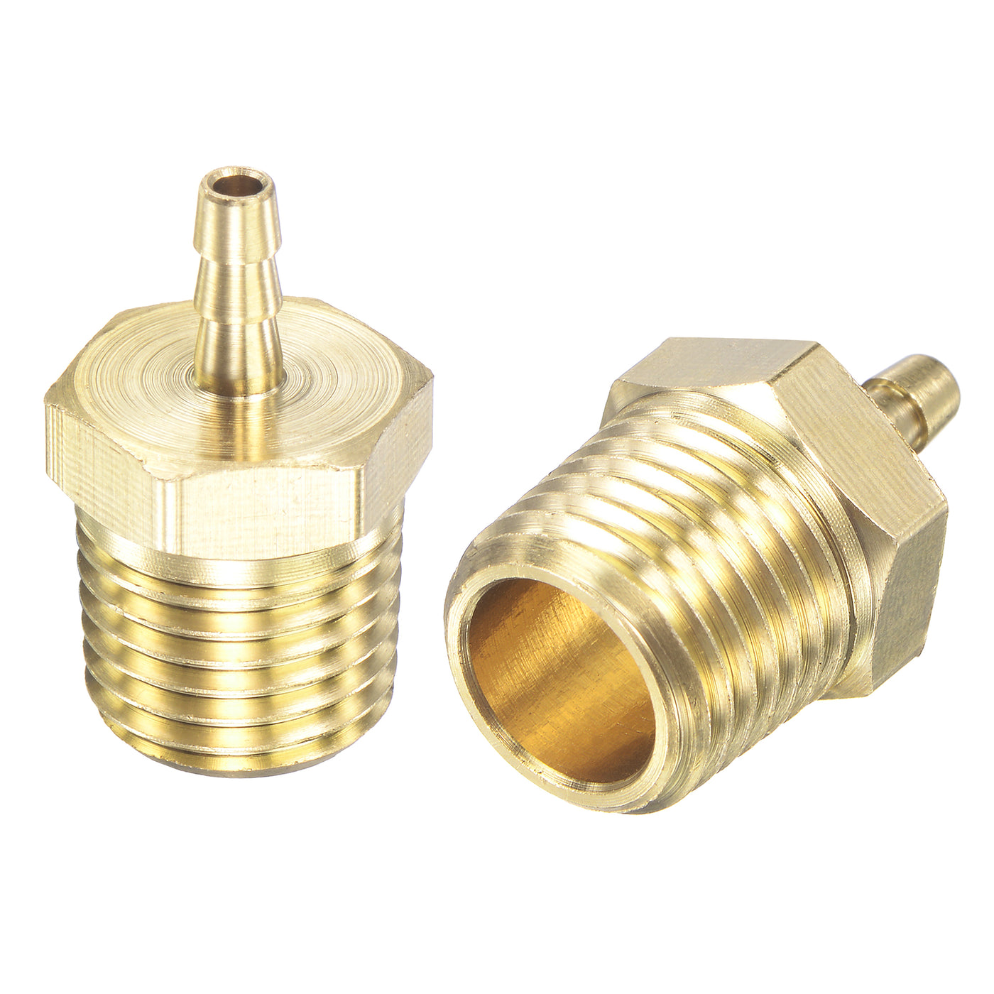 uxcell Uxcell Brass Hose Barb Fitting Straight Male Thread Pipe Connector for Water Air Fuel Tube