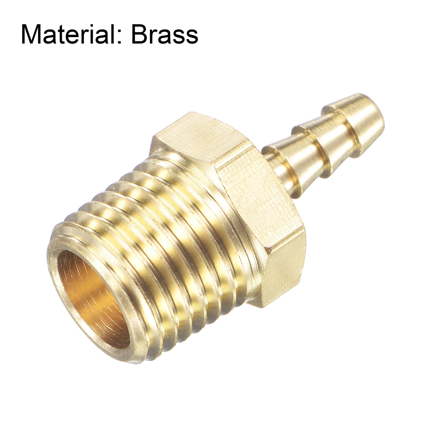 uxcell Uxcell Brass Hose Barb Fitting Straight Male Thread Pipe Connector for Water Air Fuel Tube