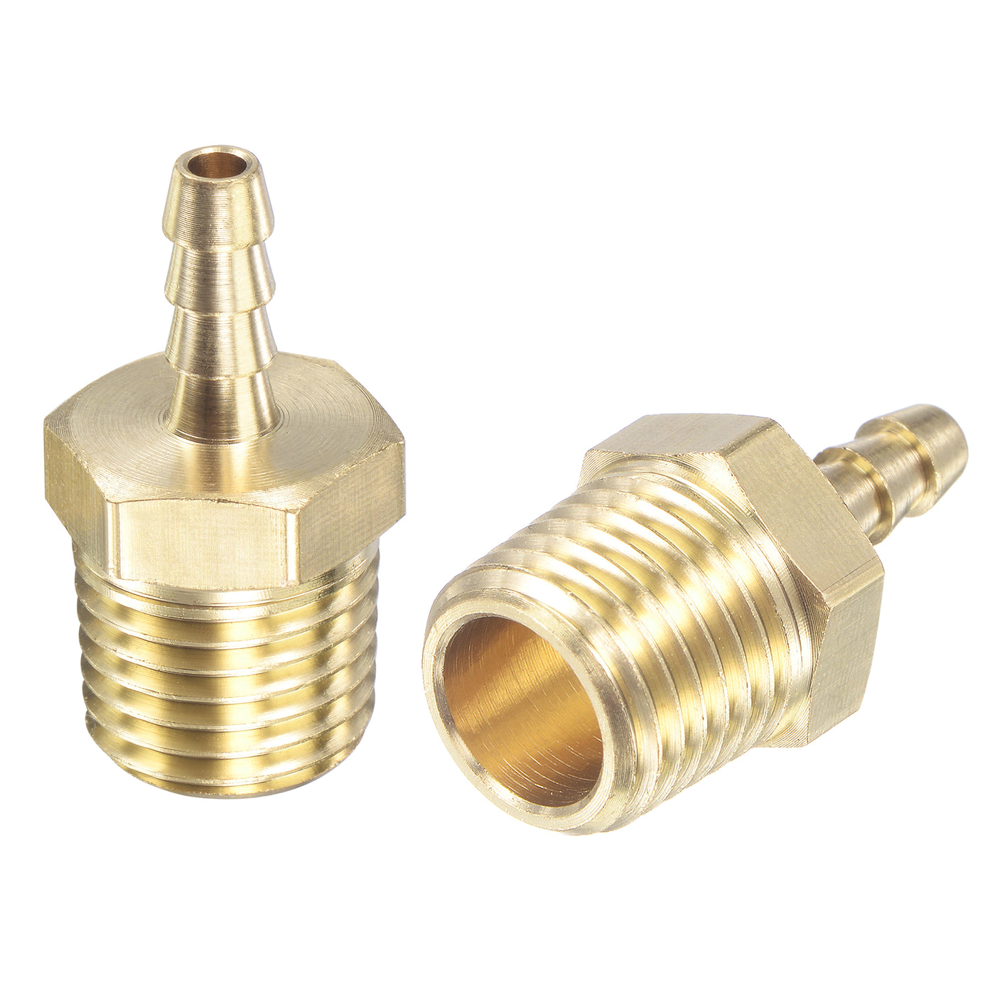 uxcell Uxcell Brass Hose Barb Fitting Straight Male Thread Pipe Connector for Water Air Fuel Tube