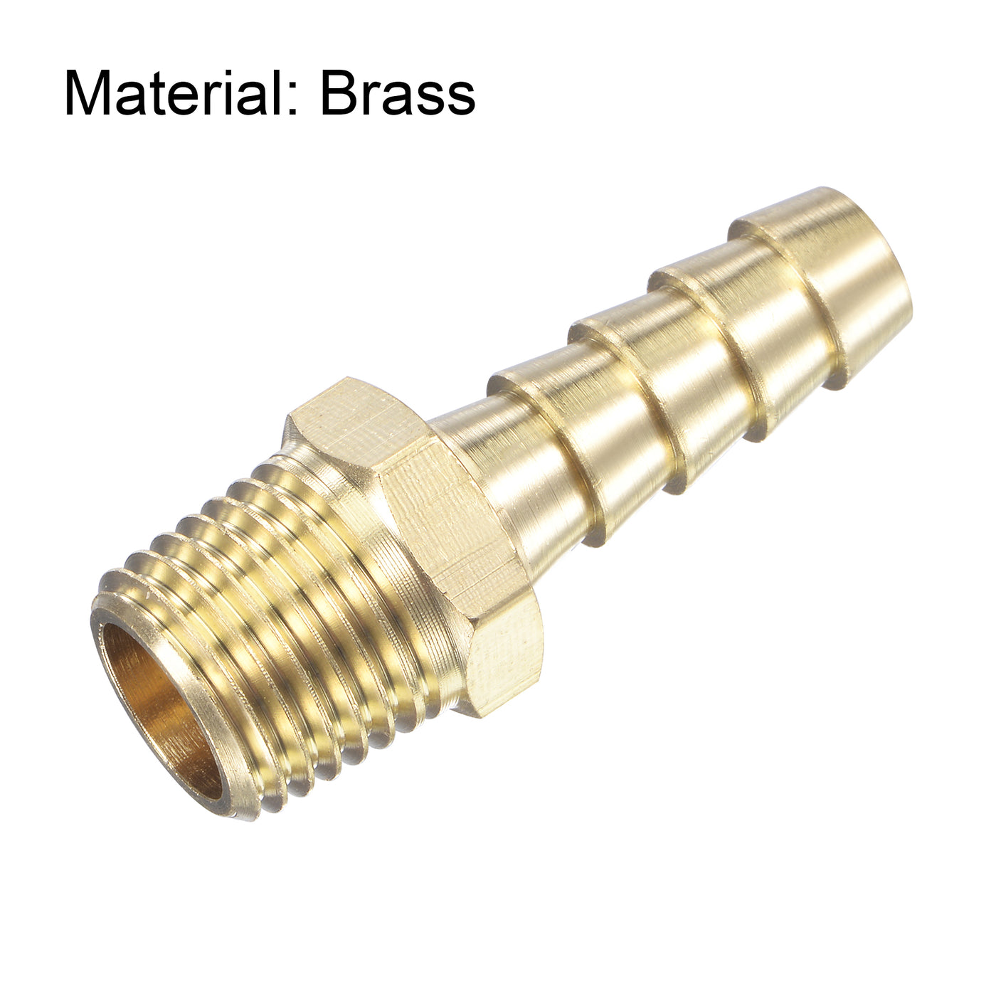 uxcell Uxcell Brass Hose Barb Fitting Straight Male Thread Pipe Connector for Water Air Fuel Tube