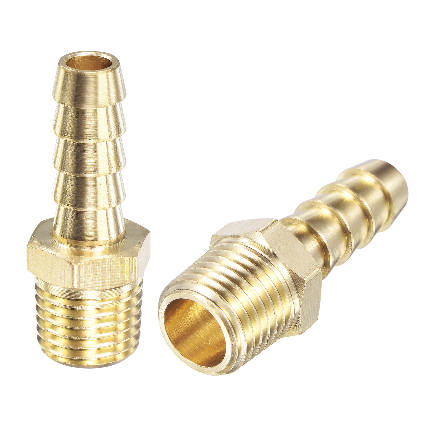 uxcell Uxcell Brass Hose Barb Fitting Straight Male Thread Pipe Connector for Water Air Fuel Tube