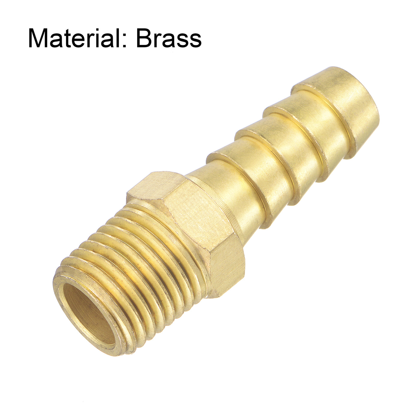 uxcell Uxcell Brass Hose Barb Fitting Straight Male Thread Pipe Connector for Water Air Fuel Tube