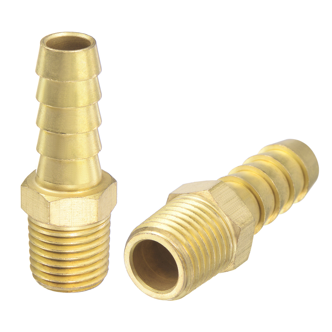 uxcell Uxcell Brass Hose Barb Fitting Straight Male Thread Pipe Connector for Water Air Fuel Tube