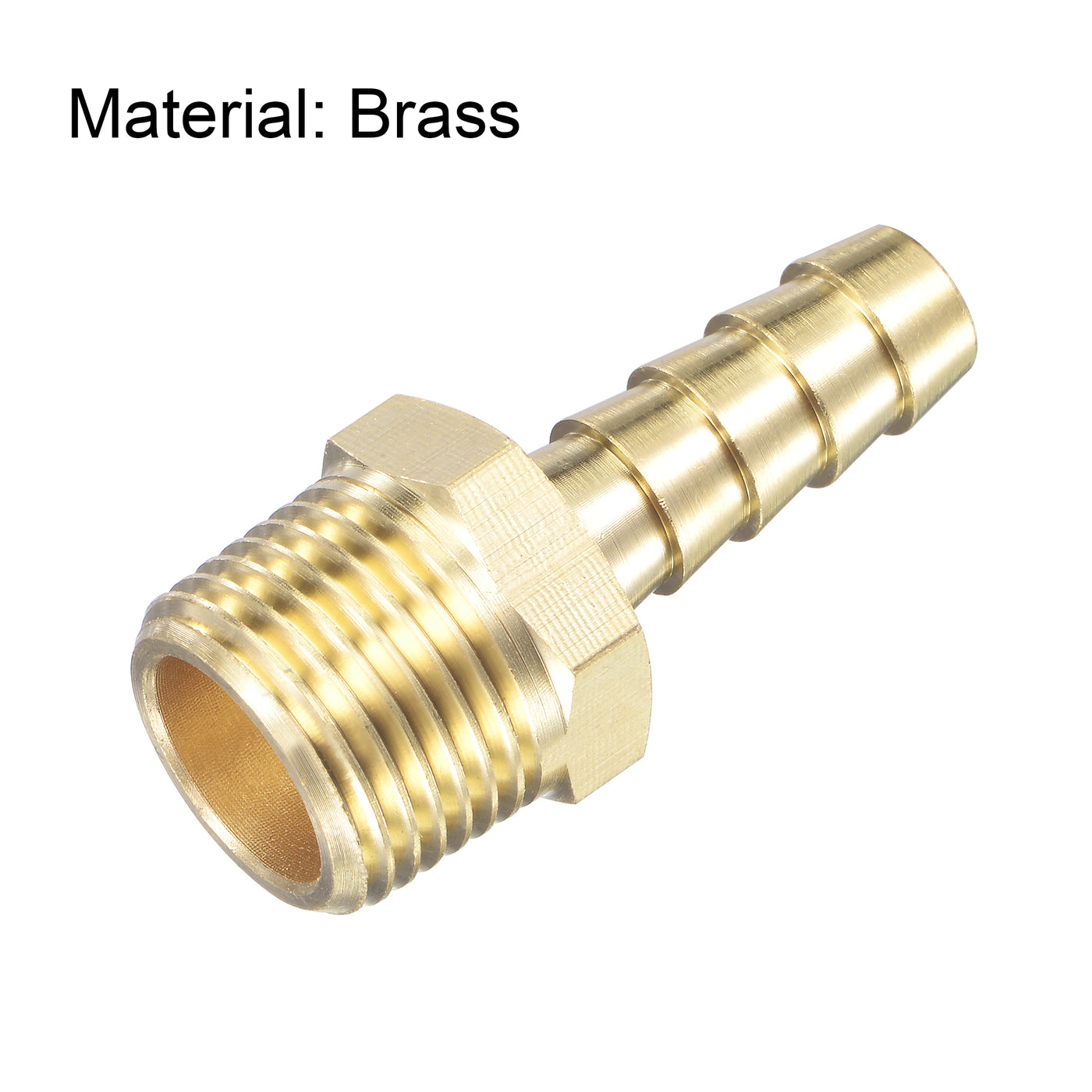 uxcell Uxcell Brass Hose Barb Fitting Straight Male Thread Pipe Connector for Water Air Fuel Tube