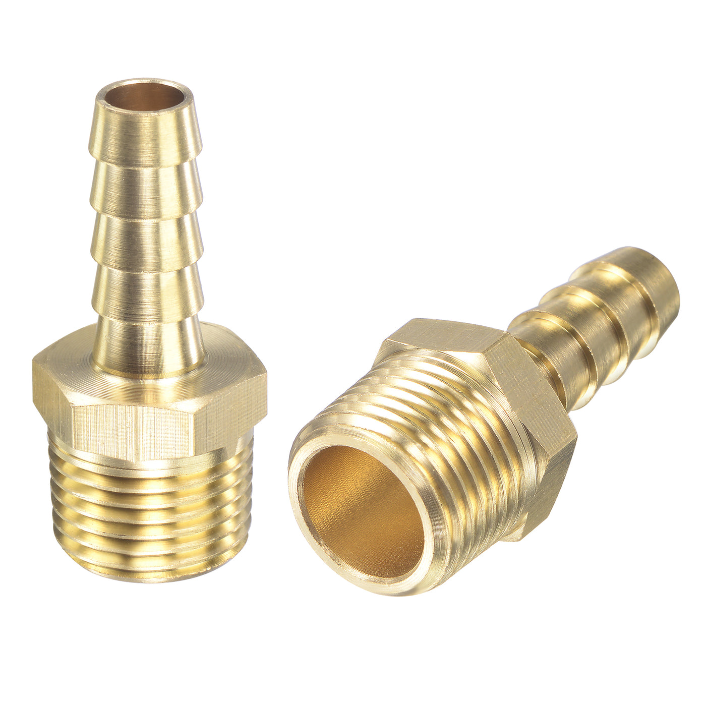 uxcell Uxcell Brass Hose Barb Fitting Straight Male Thread Pipe Connector for Water Air Fuel Tube