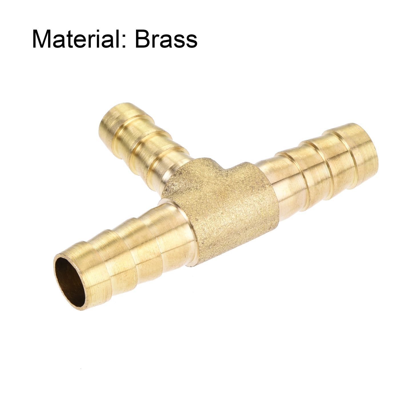 Uxcell Uxcell Reducing Barb Hose Fitting Tee T Shape Pipe Connector Brass 3/8" x 3/8" x 5/16"