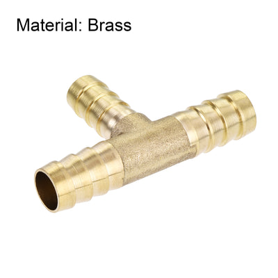 Harfington Uxcell Reducing Barb Hose Fitting Tee T Shape Pipe Connector Brass 3/8" x 3/8" x 5/16"