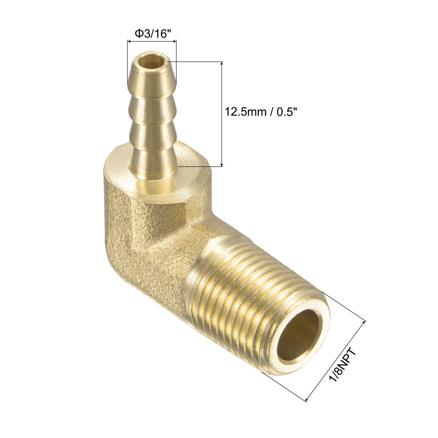 Uxcell Uxcell Brass Hose Barb Fitting Elbow 5/16 inch x 1/8 NPT Male Thread Right Angle Pipe Connector