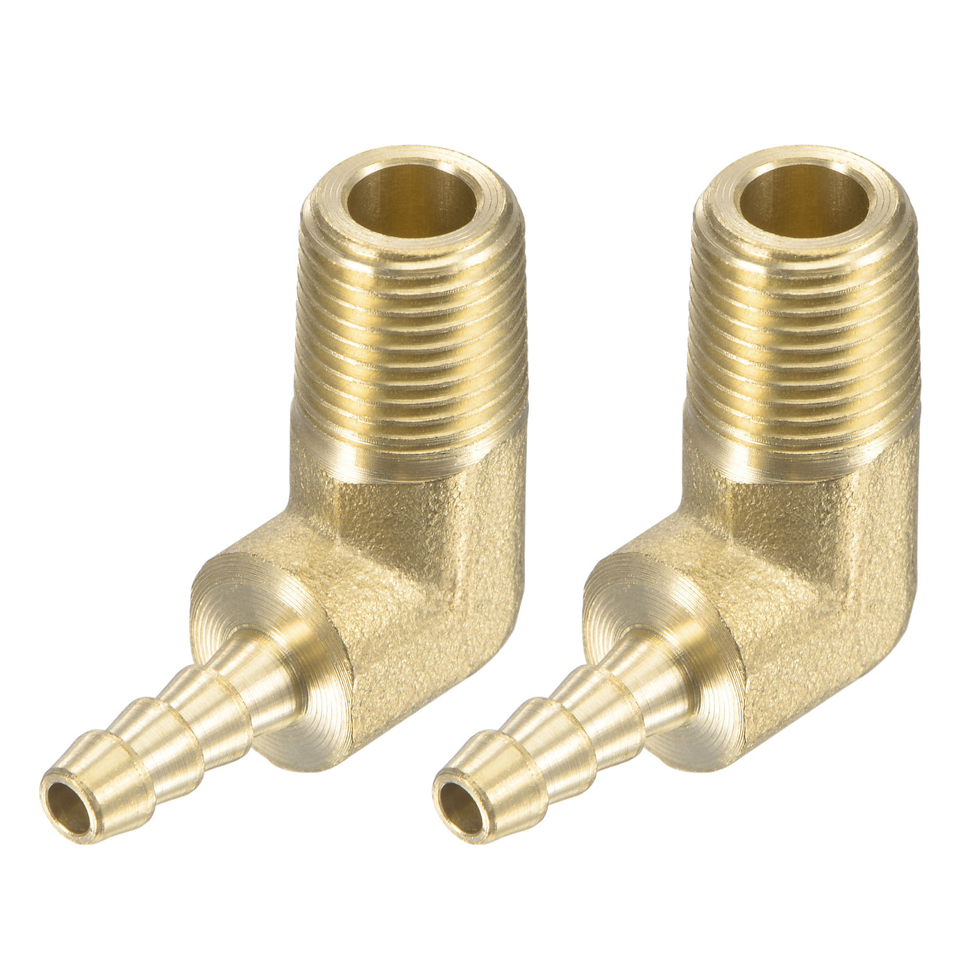 uxcell Uxcell Brass Hose Barbed Fitting Elbow Male Thread Right Angle Pipe Connector