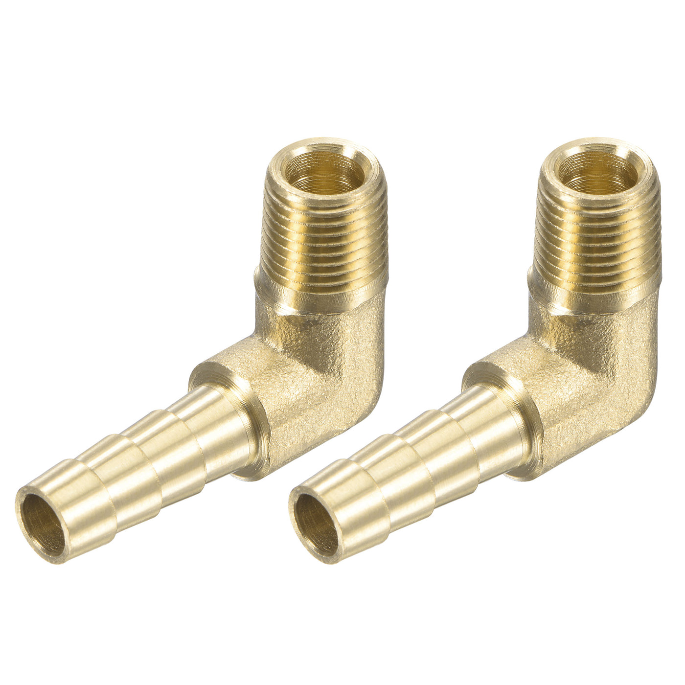 uxcell Uxcell Brass Hose Barbed Fitting Elbow Male Thread Right Angle Pipe Connector