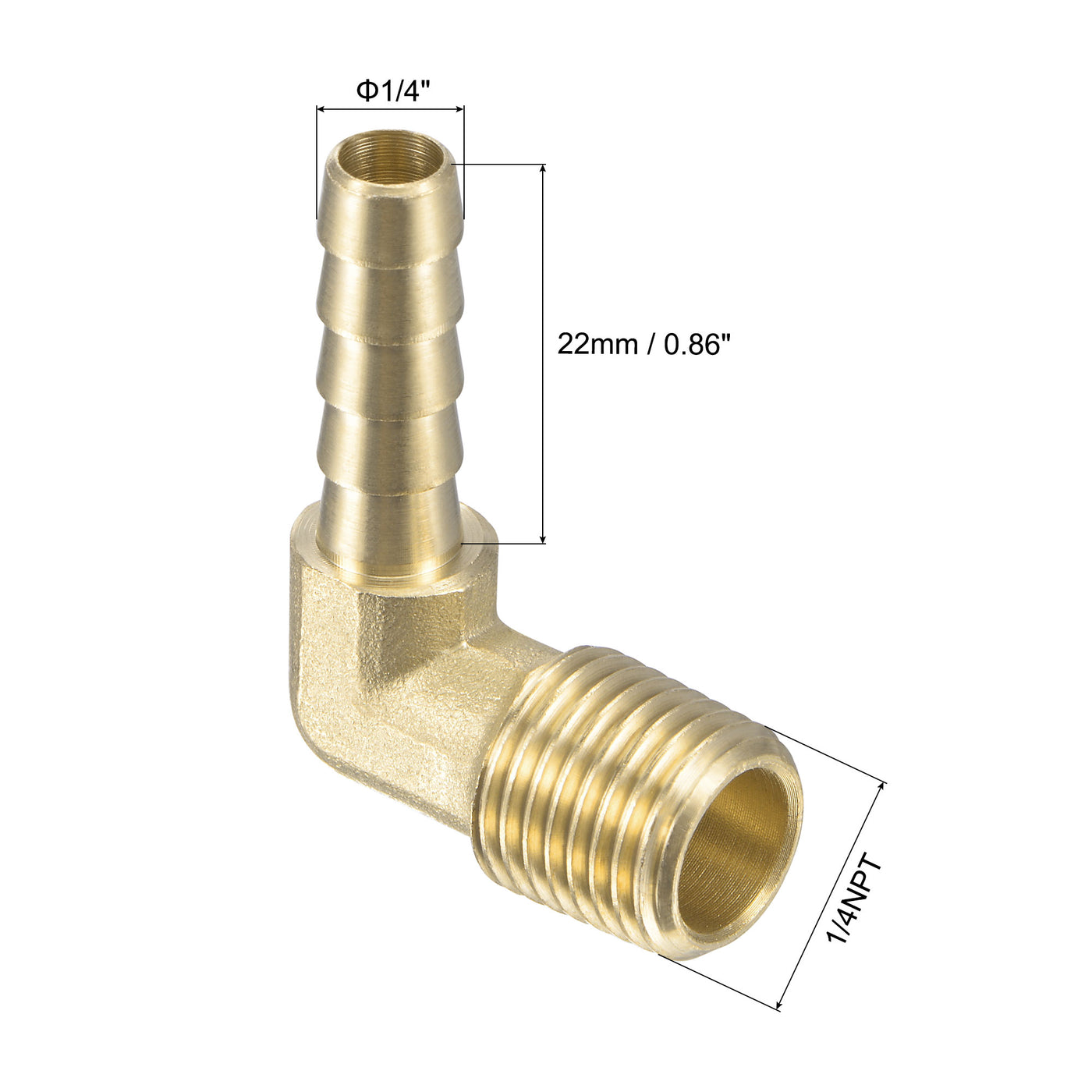 Uxcell Uxcell Brass Hose Barb Fitting Elbow 3/8 inch x 1/4 NPT Male Thread Right Angle Pipe Connector