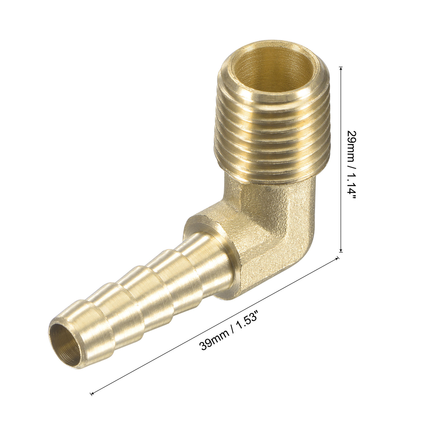 Uxcell Uxcell Brass Hose Barb Fitting Elbow 3/8 inch x 1/4 NPT Male Thread Right Angle Pipe Connector