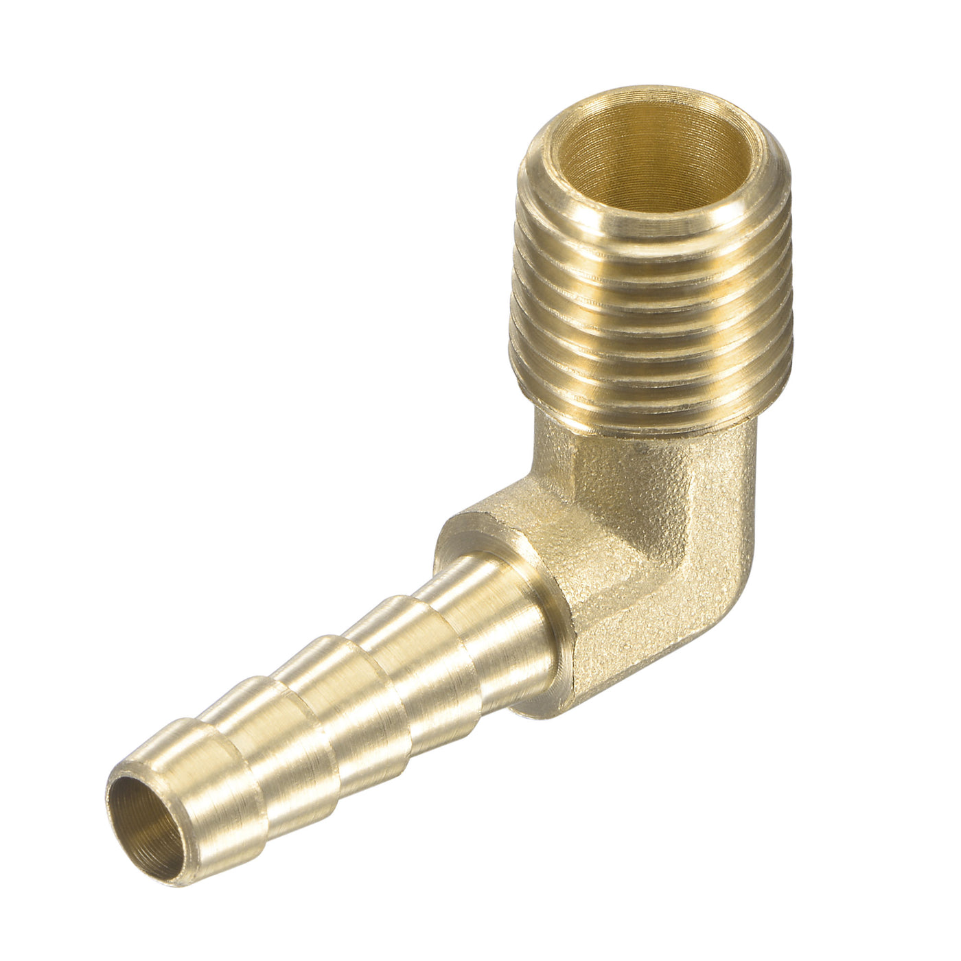 Uxcell Uxcell Brass Hose Barb Fitting Elbow 3/8 inch x 1/4 NPT Male Thread Right Angle Pipe Connector