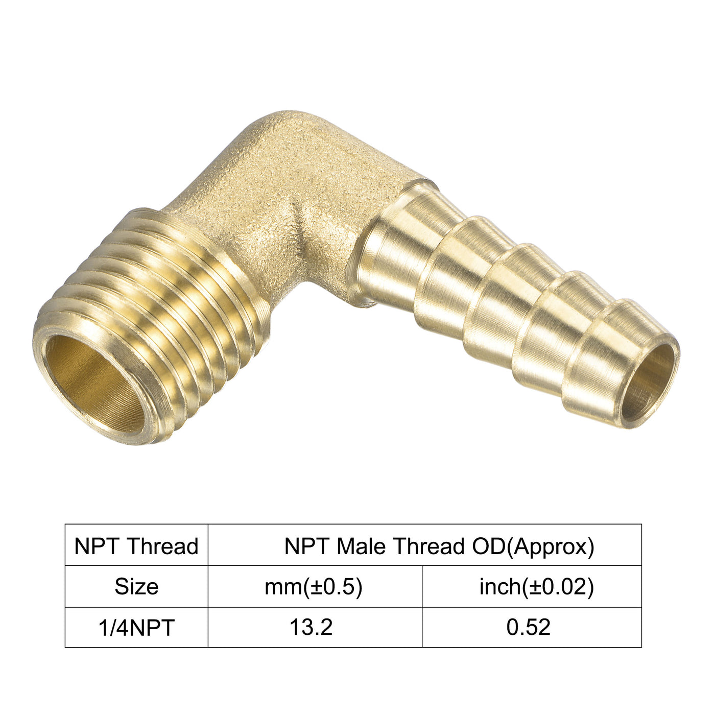 Uxcell Uxcell Brass Hose Barb Fitting Elbow 3/8 inch x 1/4 NPT Male Thread Right Angle Pipe Connector