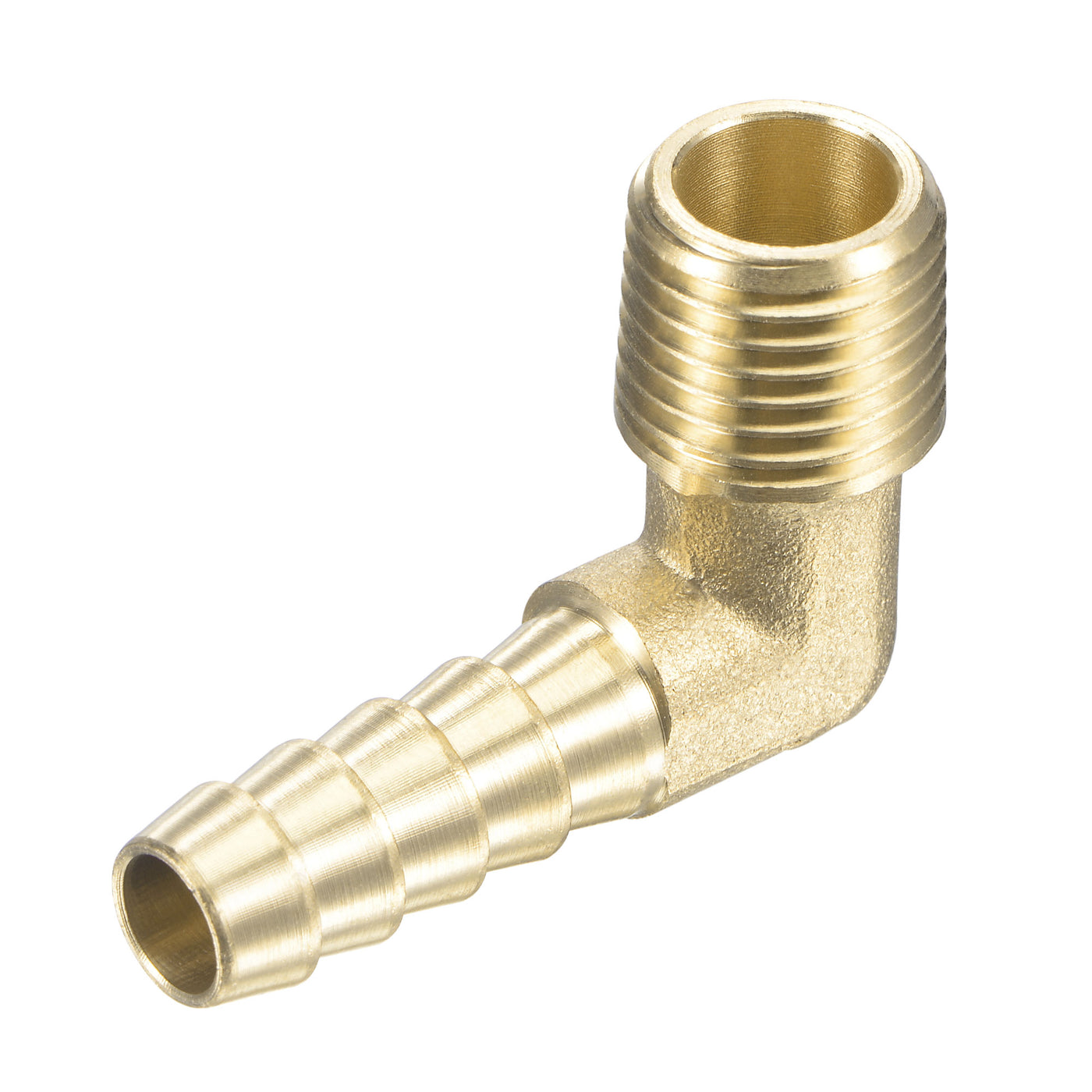 Uxcell Uxcell Brass Hose Barb Fitting Elbow 3/8 inch x 1/4 NPT Male Thread Right Angle Pipe Connector