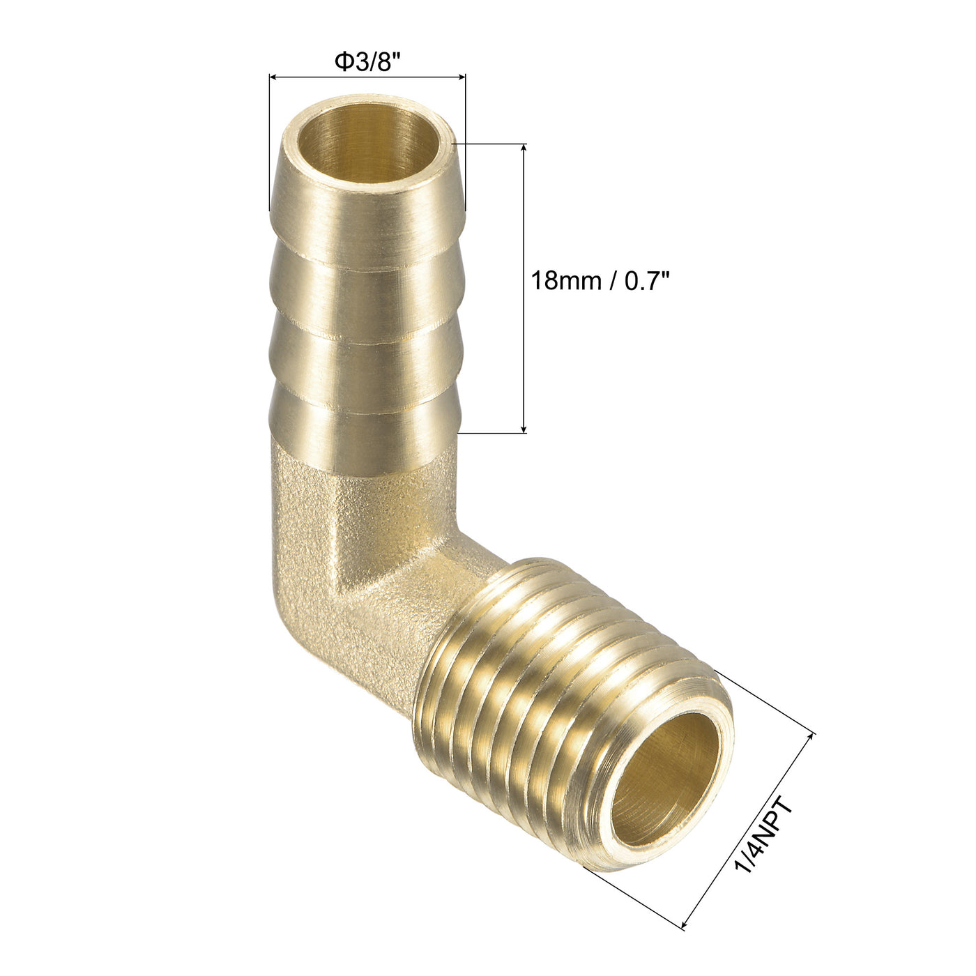 Uxcell Uxcell Brass Hose Barb Fitting Elbow 3/8 inch x 1/4 NPT Male Thread Right Angle Pipe Connector