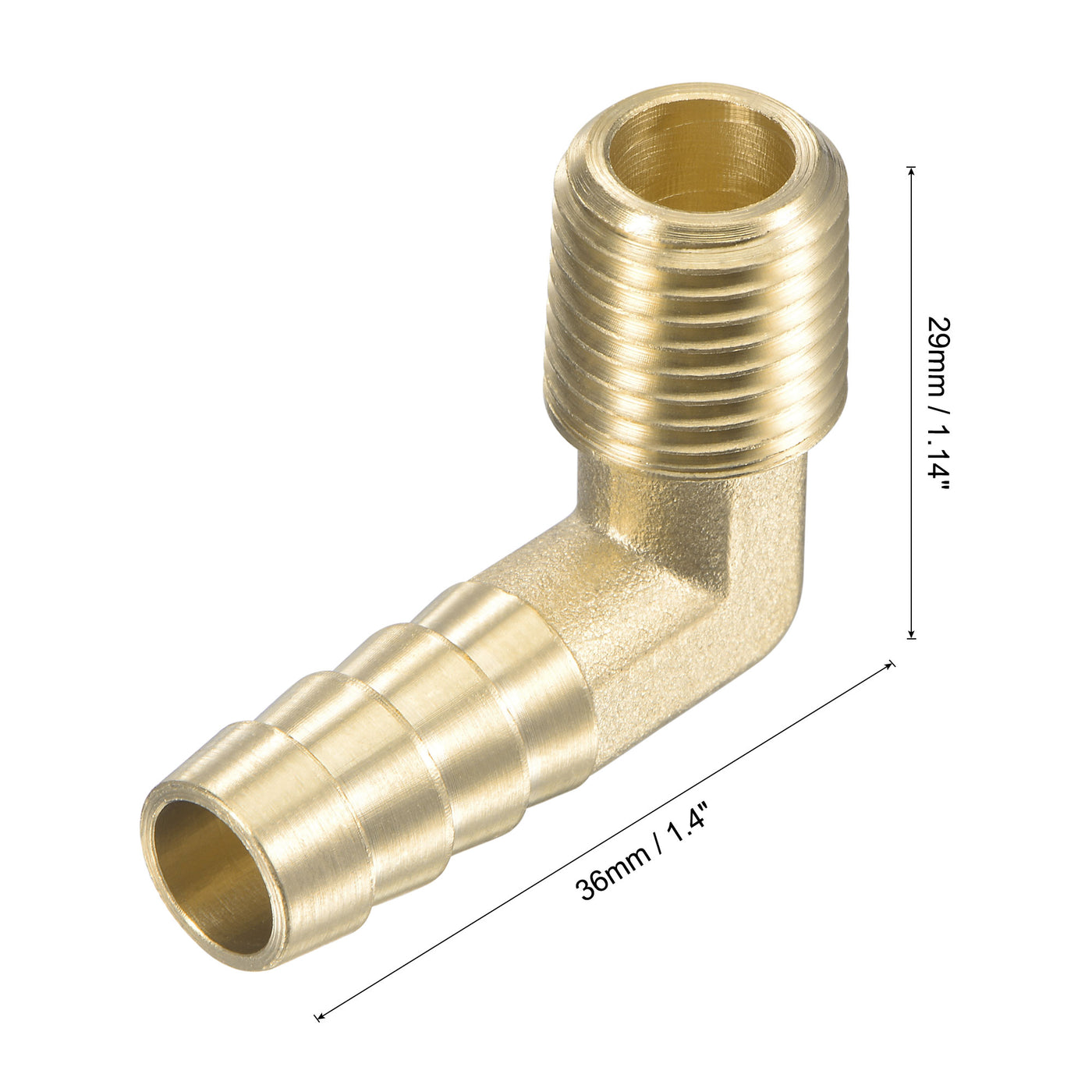 Uxcell Uxcell Brass Hose Barb Fitting Elbow 3/8 inch x 1/4 NPT Male Thread Right Angle Pipe Connector