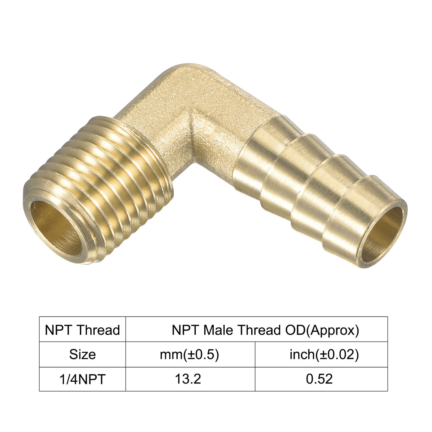 Uxcell Uxcell Brass Hose Barb Fitting Elbow 3/8 inch x 1/4 NPT Male Thread Right Angle Pipe Connector