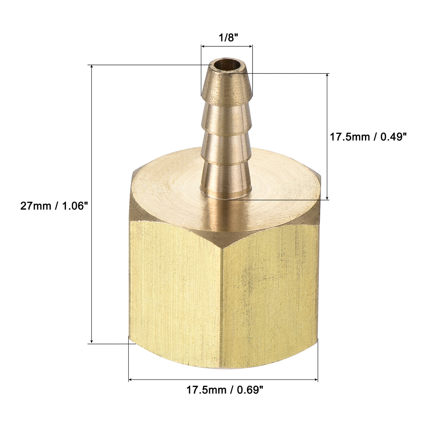 Uxcell Uxcell Brass Barb Hose Fitting Connector Adapter 3/8 Barbed x 1/4NPT Female Pipe