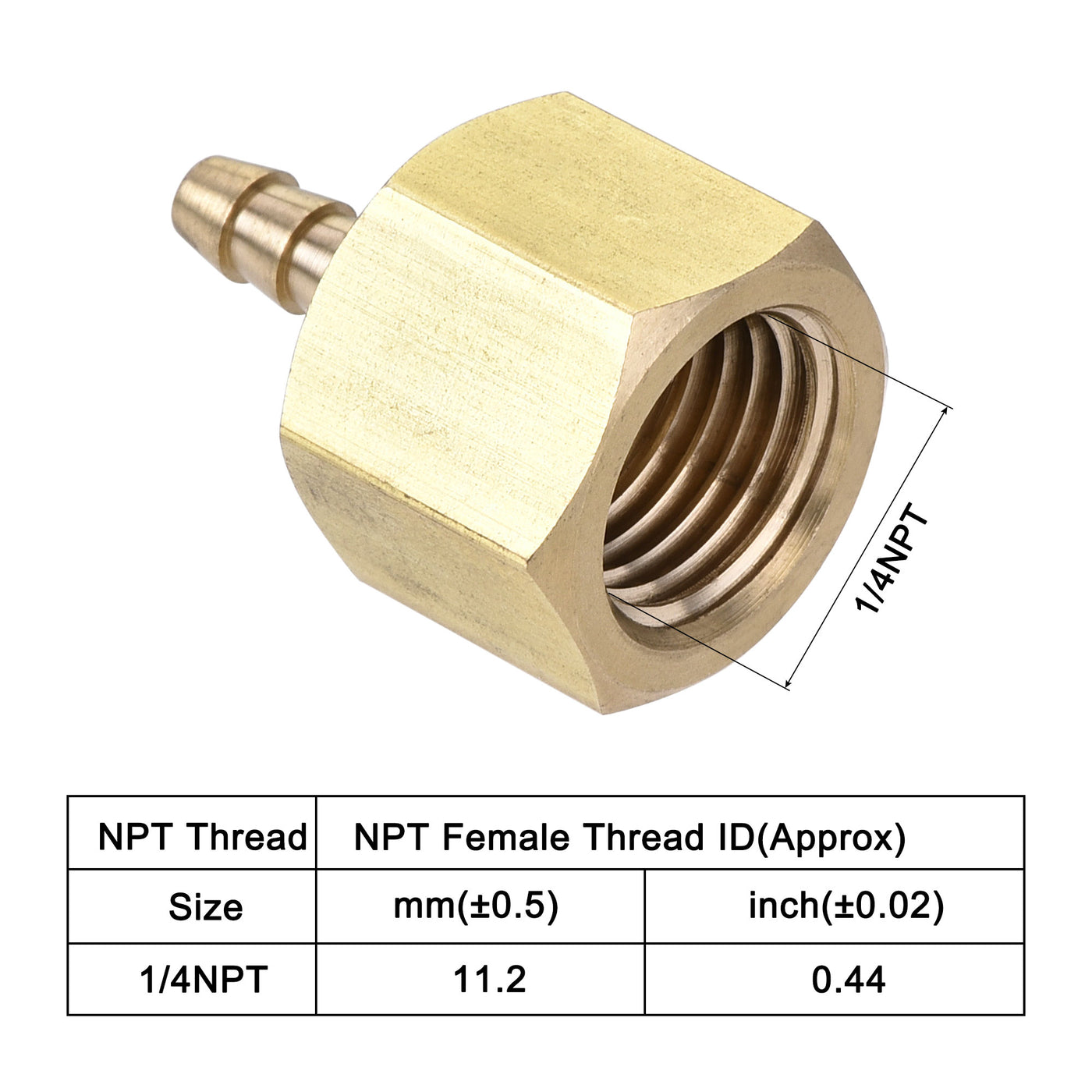 Uxcell Uxcell Brass Barb Hose Fitting Connector Adapter 3/8 Barbed x 1/4NPT Female Pipe