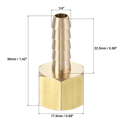 Harfington Uxcell Brass Barb Hose Fitting Connector Adapter 3/8 Barbed x 1/4NPT Female Pipe