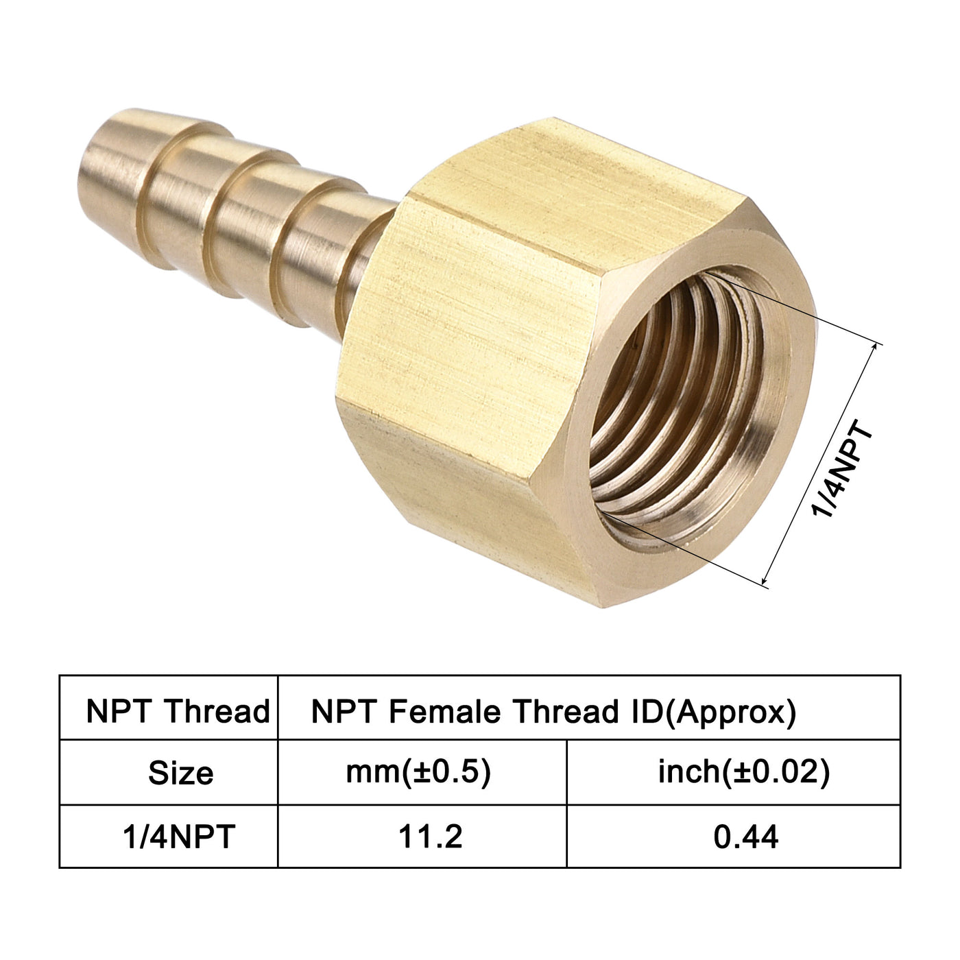 Uxcell Uxcell Brass Barb Hose Fitting Connector Adapter 3/8 Barbed x 1/4NPT Female Pipe