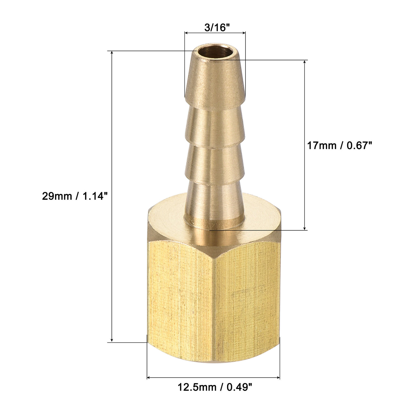 Uxcell Uxcell Brass Barb Hose Fitting Connector Adapter 3/8 Barbed x 1/4NPT Female Pipe