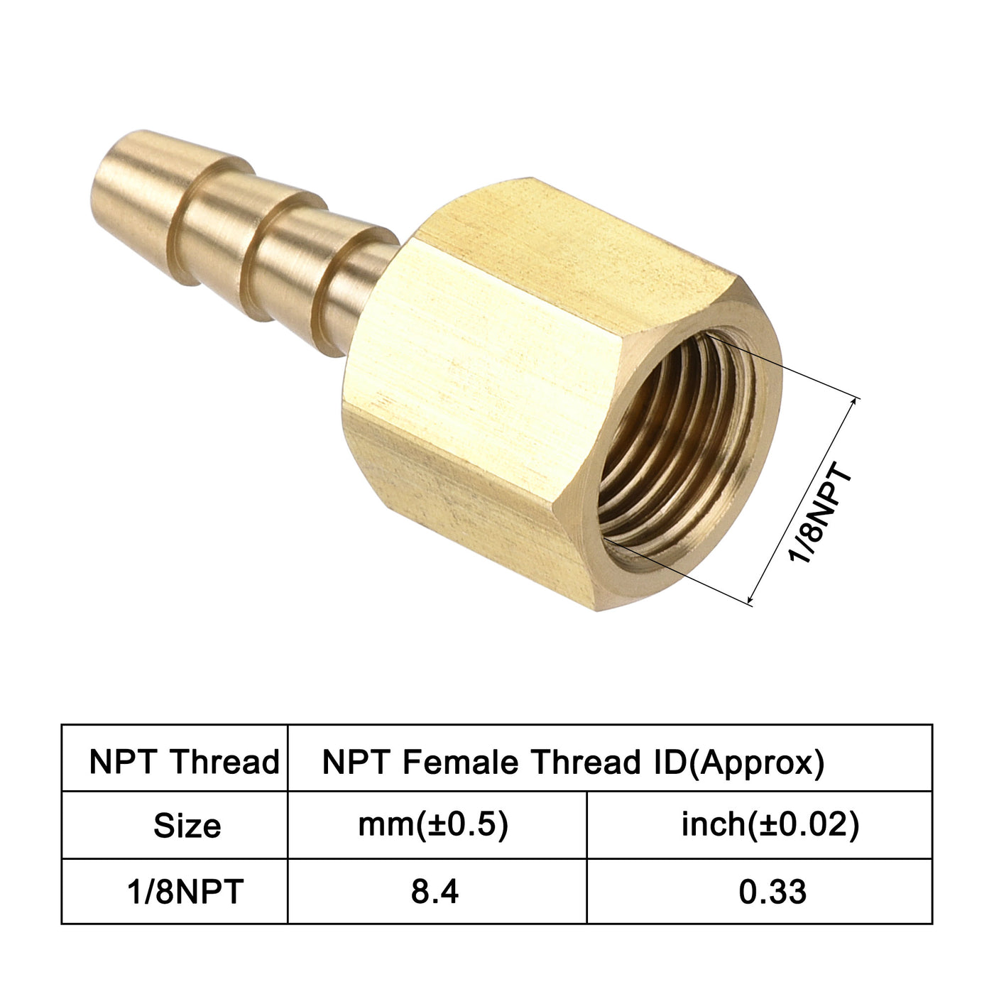 Uxcell Uxcell Brass Barb Hose Fitting Connector Adapter 3/8 Barbed x 1/4NPT Female Pipe