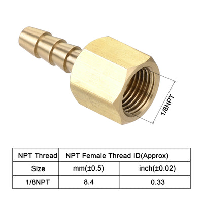 Harfington Uxcell Brass Barb Hose Fitting Connector Adapter 3/8 Barbed x 1/4NPT Female Pipe